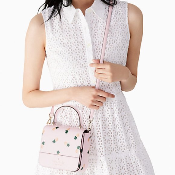 Kate Spade Staci Square Pineapple Crossbody Pink Multi - Picture 5 of 16